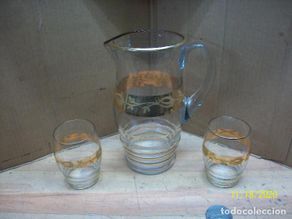 Antigüedades: ANTIGUA JARRA CON 2 VASOS